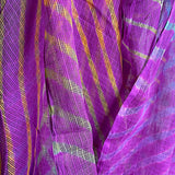 Running Low, Purple Rainbow Sheer Chiffon Whisper-Light Silk/Cotton? Kota Doria from India By the Yard  #TK-58