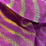 Running Low, Purple Rainbow Sheer Chiffon Whisper-Light Silk/Cotton? Kota Doria from India By the Yard  #TK-58