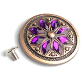 Purple/Copper 1-1/2" Tucson Fire Flower Concho 1.5" Screw Back  #SWH-113