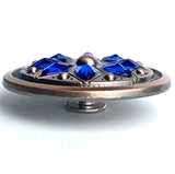 Royal Blue/Copper 1-1/2" Tucson Fire Flower Concho 1.5" Screw Back  #SWH-114