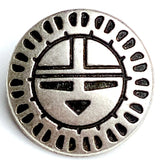 Zuni Sun Face Shank Back Antique Silver Color Metal Button 11/16" #FJ-7