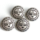 Zuni Sun Face Shank Back Antique Silver Color Metal Button 11/16" #FJ-7