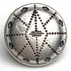 Eight Directions Small 1/2" Shank Back Antique Silver Color Metal Button  #MV-8