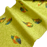 Kiwi Autumn Rainbow Leaves Print, Wool Blend Vintage Kimono Fabric By the Yard #223