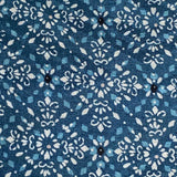 Blue Silk 'Calico' Print, Tiny Floral / Diamonds from Japan By the Yard  #233