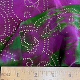 SALE Purple/Green/Starry Night Vintage Silk Crepe Sari, 40" x 5 yards,  #SR43