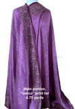 SALE, Purple Orchid Paisleys + Calico Vintage Silk Sari, 43" x 5.75 yards,  Saree #SR47