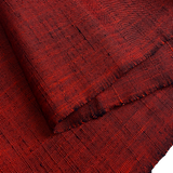 Bright Thick Heavy Slubby Handwoven Crossdye: Tomato Red + Black Vintage Obi Fabric from Japan  #241