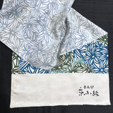 Blues/Greens/White Petal Fireworks Kimono Faux Silk from Japan By the Yard  #495