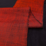 Bright Thick Heavy Slubby Handwoven Crossdye: Tomato Red + Black Vintage Obi Fabric from Japan  #241