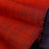 Bright Thick Heavy Slubby Handwoven Crossdye: Tomato Red + Black Vintage Obi Fabric from Japan  #241