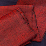 Bright Thick Heavy Slubby Handwoven Crossdye: Tomato Red + Black Vintage Obi Fabric from Japan  #241