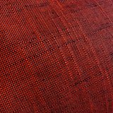 Bright Thick Heavy Slubby Handwoven Crossdye: Tomato Red + Black Vintage Obi Fabric from Japan  #241