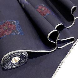 DEEPER SALE Dark Indigo Tsumugi Vintage Handwoven Raw Silk By the Yard from Japan,  #101