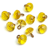 Bright Yellow Small Vintage Glass Clear Faceted Buttons 1/4"  #GL361