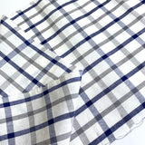 Cotton Plaid from Japan, White/Navy/Gray Yarn-Dyed Kimono Yukata By the Yard #250