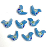 Re-Stocked, Blue Star Bird Porcelain Bead, 3/4"   #LP-03