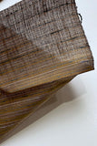 Olive-Brown Slubby Yarn Dye Stripe Vintage Cotton from Japan, By the Yard   #246