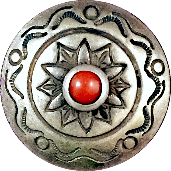 Sunlit Hills w. 'Coral', 7/8" Southwest Concho Style, Shank Back Button, #SW-16