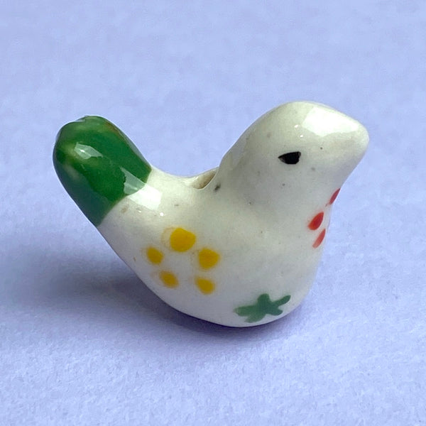 White Star-Bird Porcelain Bead, 3/4" #LP-04