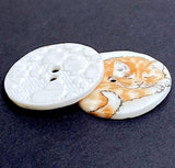 SALE, Orange Tabby One, Cat Sleeping Artisan Porcelain Button, 1-1/8" by Kate Holliday, London