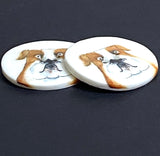 Bulldog Porcelain Button by Kate Holliday 1-1/8" 2 holes Artisan Ceramic