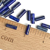 SALE Lapis Lazuli Cylinder 1/2" Tube Beads, Natural Royal Blue, 12mm x 4mm, Pack of 12 Beads.  #LP-06