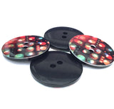 Digital Dots 7/8" Black/Multi 2-hole Resin Button 36mm  #740