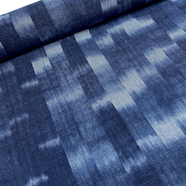 Indigo Kasuri Cotton Ikat from Japan 40" Wide By the Half Yard # NS-40