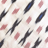 Cream/Black/Red/Blue Ikat, Cotton Handloom from India, By the Yard  #TK-46