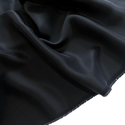 Black Liquid Drape, Exceptional Lustre, Sueded Silk Charmeuse By the Yard #3154