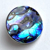 Re-Stocked, Abalone Shank Back Shell Button 5/8" 15mm Blues/Greens  # L66594