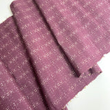 Soft Purple Slubby Handwoven Certified Oshima Tsumugi Kimono Silk from Japan, By the Yard,  #103