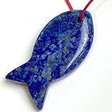 Fish Pendant, Lapis Lazuli Natural Stone, 1.5",  #LP-85