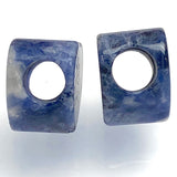 Royal Blue/White Stone Heart Faux Lapis Sodalite, Blue, Thick with Large Hole. 9/16"/14mm,  #LP-86