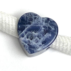 Royal Blue/White Stone Heart Faux Lapis Sodalite, Blue, Thick with Large Hole. 9/16"/14mm,  #LP-86