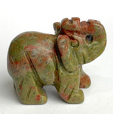 Five Stone Elephants in Five Different Colors of Gemstones 1.5" Figurines #LP-87