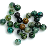 Tiny Round Green/Black Jasper Stone Beads, 4mm, Bag of 250 Beads.  #LP-17 4mm