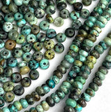 Tiny Green/Black Jasper Stone Beads, Rondelle 4mm, Bag of 320 Beads.  #LP-18