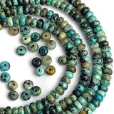 Tiny Green/Black Jasper Stone Beads, Rondelle 4mm, Bag of 320 Beads.  #LP-18