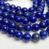 Lapis Lazuli Beads, Deep Royal Blues, Round 6mm, Approx. 60 Beads 1/4"  #LP-90