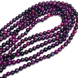 Purple Tigereye Beads, Tiny Round 4mm, Approx. 90 Beads  1/7"  #LP-91