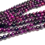 Purple Tigereye Beads, Tiny Round 4mm, Approx. 90 Beads  1/7"  #LP-91