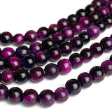 Purple Tigereye Beads, Tiny Round 4mm, Approx. 90 Beads  1/7"  #LP-91