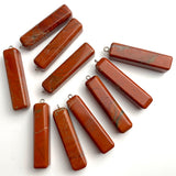 Natural Red Jasper Pendant, 2" Long Cuboid,  #LP-92