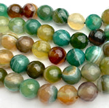 Green Agate Bead Mix, 8mm Faceted Grade A High Shine 5/16" Approx. 45 Beads  #LP-93