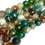 Green Agate Bead Mix, 8mm Faceted Grade A High Shine 5/16" Approx. 45 Beads  #LP-93