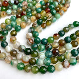 Green Agate Bead Mix, 8mm Faceted Grade A High Shine 5/16" Approx. 45 Beads  #LP-93