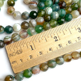 Green Agate Bead Mix, 8mm Faceted Grade A High Shine 5/16" Approx. 45 Beads  #LP-93