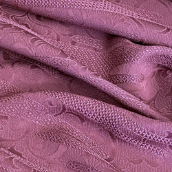 REMNANT, Dusty Purple-Mauve Clouds Jacquard Crepe Vintage Kimono Silk 14" X 28"  #728